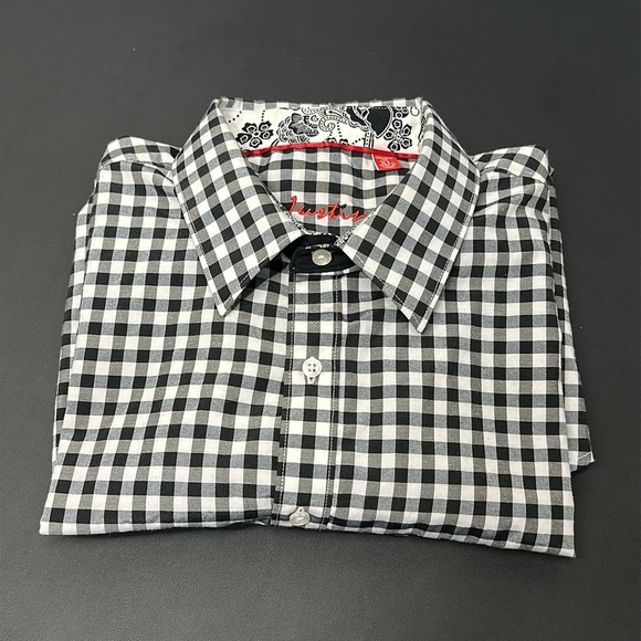 Justins Black and White Casual Button Down Shirt - Picture 7 of 7